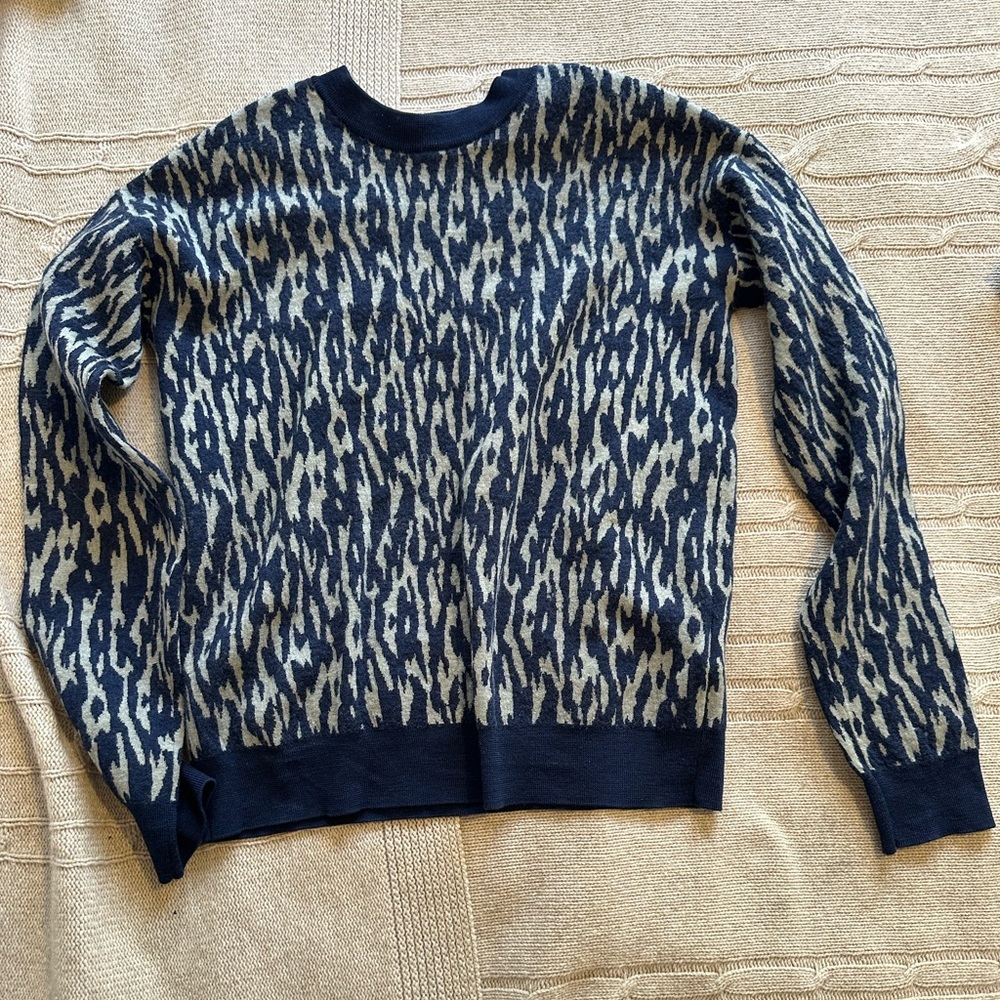 Men's Navy Patterned Sweater